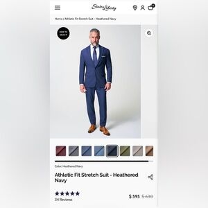 State And Liberty Athletic Fit Stretch Suite - Blue